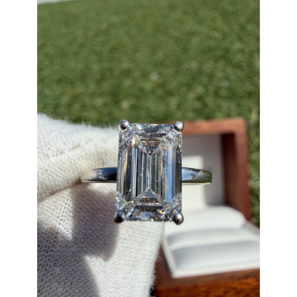 IGI 2.50ct Emerald Lab Diamond Engagement Ring RareCarat Size 5